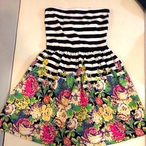 Strapless mini dress